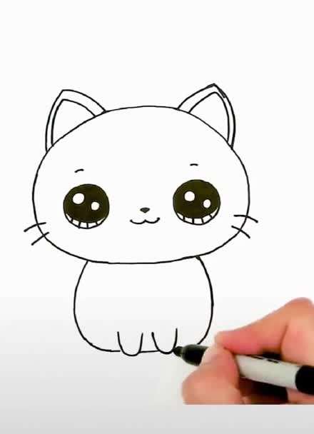 如何画一只超级可爱的小猫,我来教你!