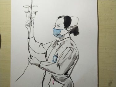 护士肖像素描简单图片