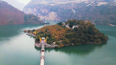 航拍长江三峡白帝城,瞿塘关夔门,壮观