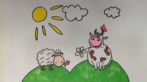 今天学画小牛和小羊简笔画,还能边画边看图讲故事哦,快学起来吧