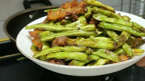 四季豆炒腊肉图片