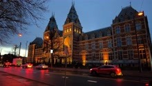 傍晚时分的阿姆斯特丹，从国家博物馆步行到Hoofdstraat大街