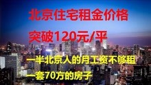 全国城市租金价格排行，北京租一套70平房子，平均租金需要8600元