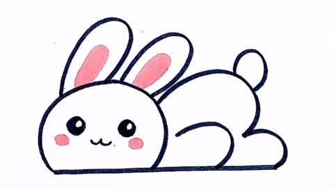 一起来画可爱的小白兔吧