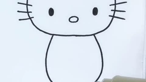 凯蒂猫简笔画,宝贝们喜欢的可爱卡通动物