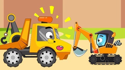 儿童动画:挖掘机为城市交通助力,守护乘客每一次安全出行!